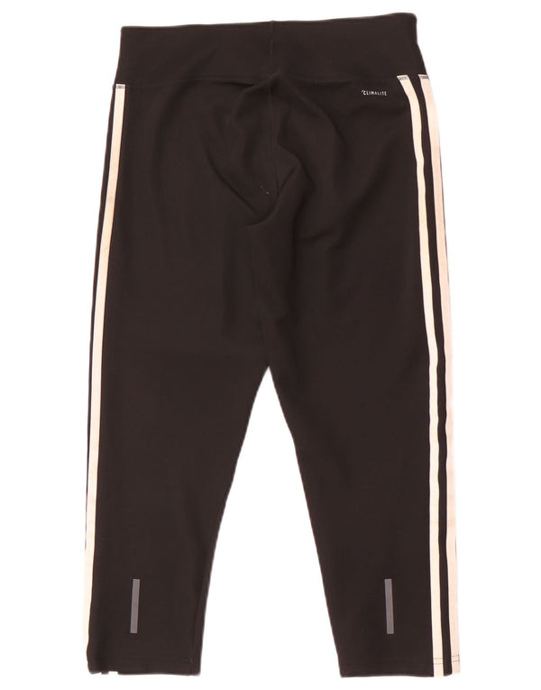 Adidas Womens Capri Leggings UK 8/10 Small Black Polyester Sports