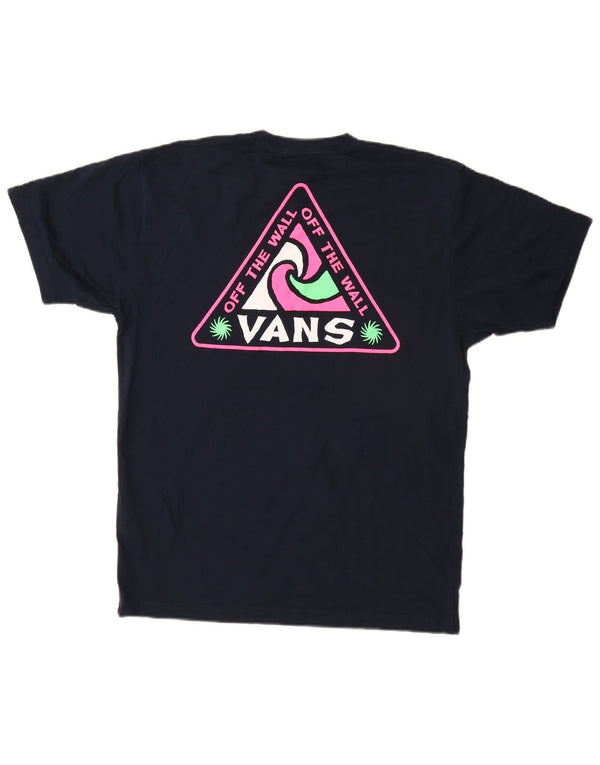 Vans Mens Classic Fit Graphic T-Shirt Top Medium Navy Blue Cotton