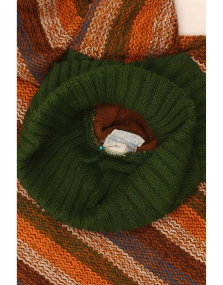 Vintage Womens Roll Neck Jumper Sweater IT 44 Medium Multicoloured Striped
