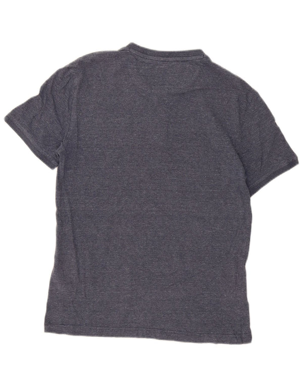 Superdry Mens T-Shirt Top Medium Blue Flecked Cotton