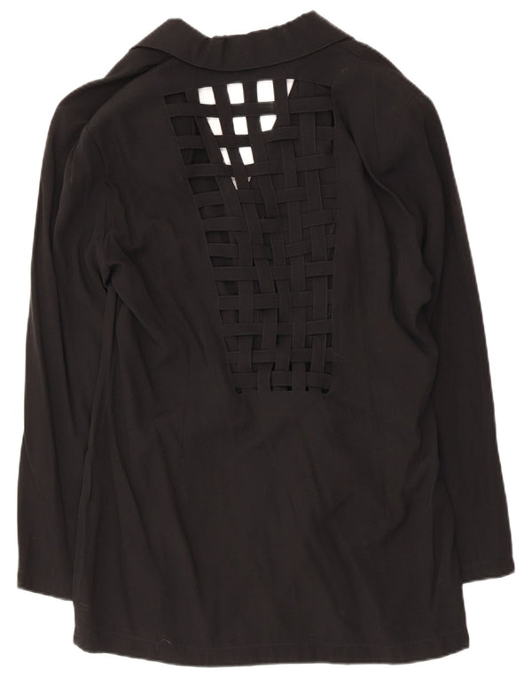 Vintage Womens 2 Button Blazer Jacket UK 14 Medium Black