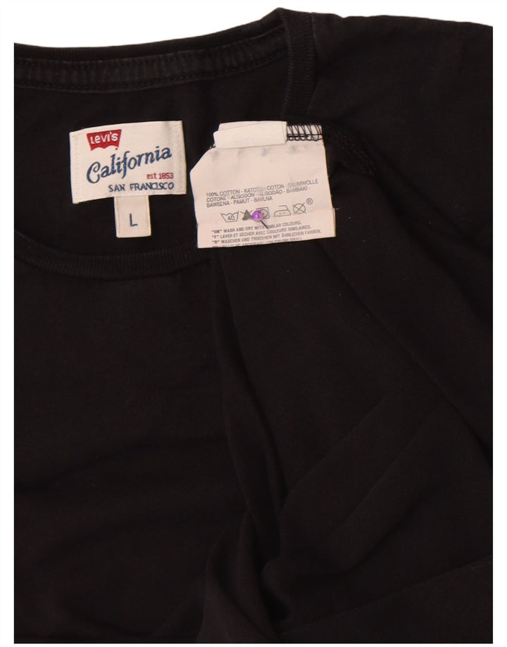 Levi's Womens T-Shirt Top UK 14 Large Black Cotton