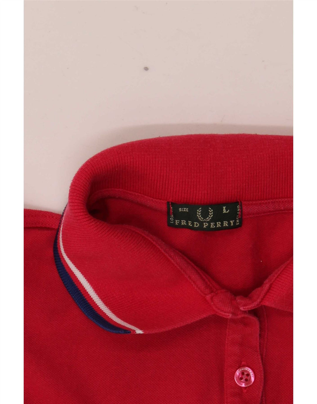 Fred Perry Womens Polo Shirt UK 14 Large Red