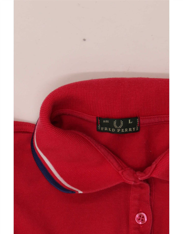 Fred Perry Womens Polo Shirt UK 14 Large Red
