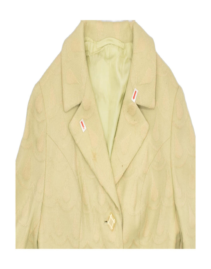 VINTAGE Womens Overcoat UK 10 Small Yellow Cotton | Vintage | Thrift | Second-Hand | Used Clothing | Messina Hembry 