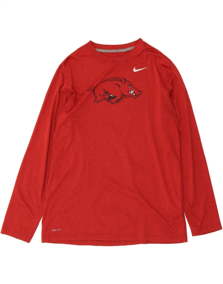 NIKE Womens Dri Fit Graphic Top Long Sleeve UK 18 XL Red Vintage Nike and Second-Hand Nike from Messina Hembry 