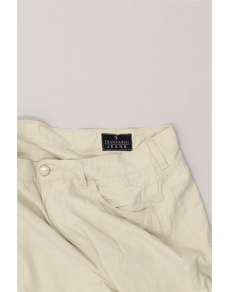 TRUSSARDI Womens Straight Casual Trousers W27 L26  Beige Viscose Vintage Trussardi and Second-Hand Trussardi from Messina Hembry 