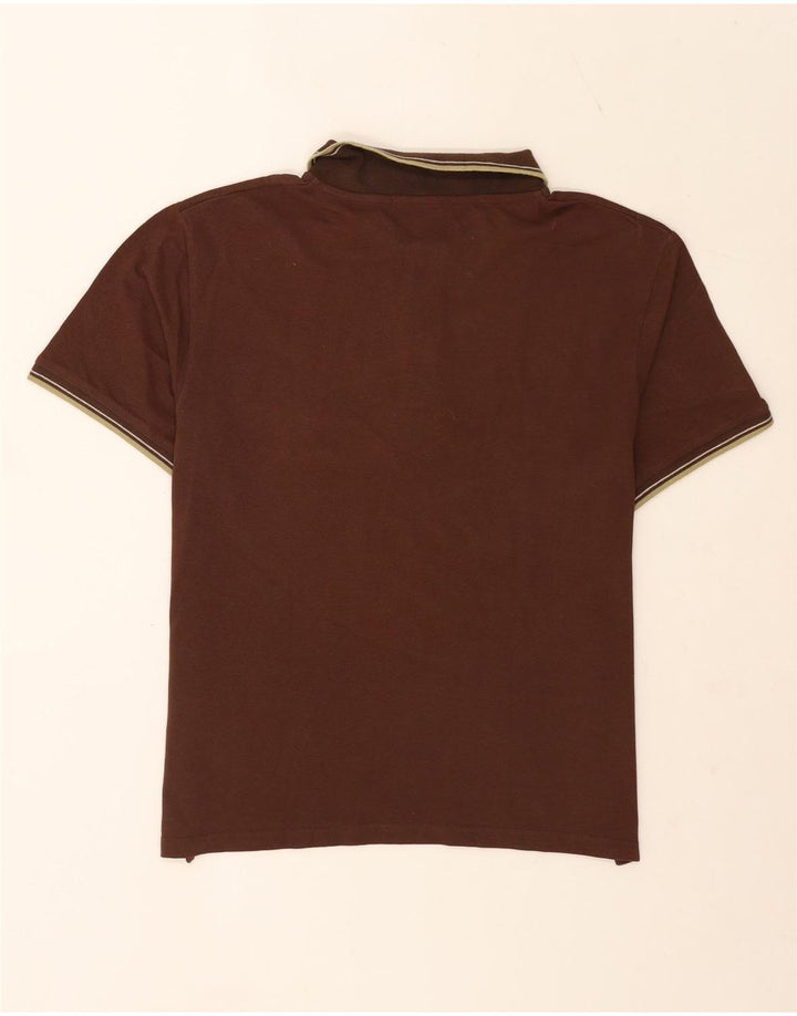 Trussardi Mens Polo Shirt XL Brown Striped