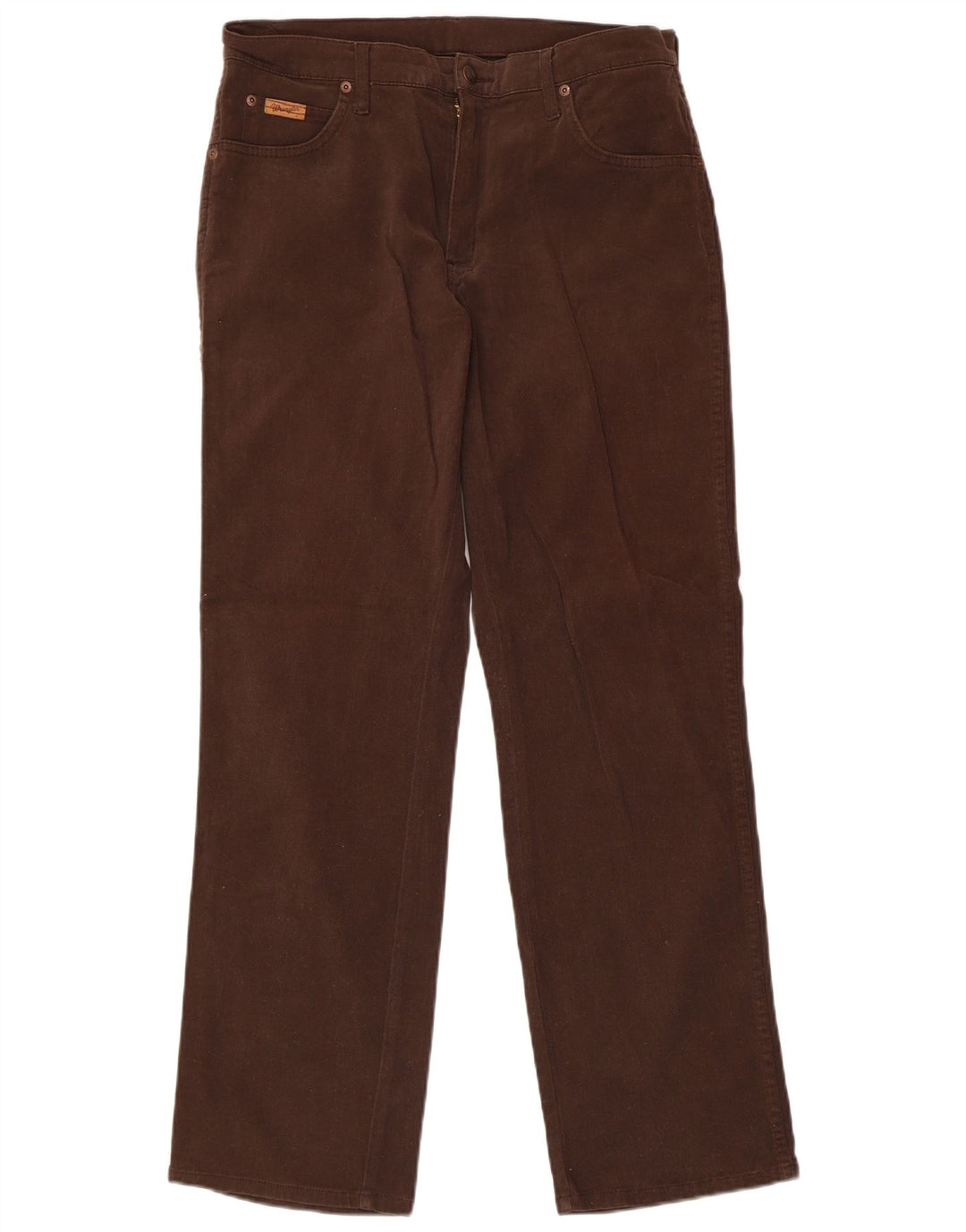 WRANGLER Mens Straight Casual Trousers W32 L30 Brown Cotton