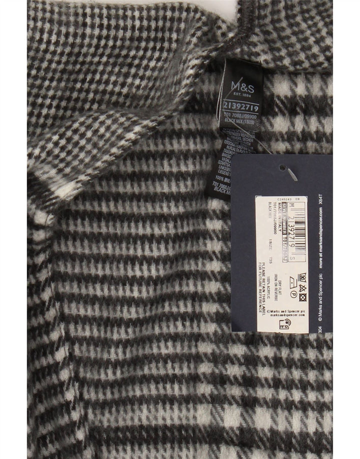 Marks & Spencer Womens Cape Cardigan Sweater One Size Black Houndstooth