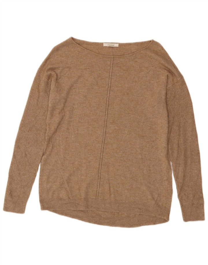 WHITE STUFF Womens Boat Neck Jumper Sweater UK 12 Medium  Beige Viscose