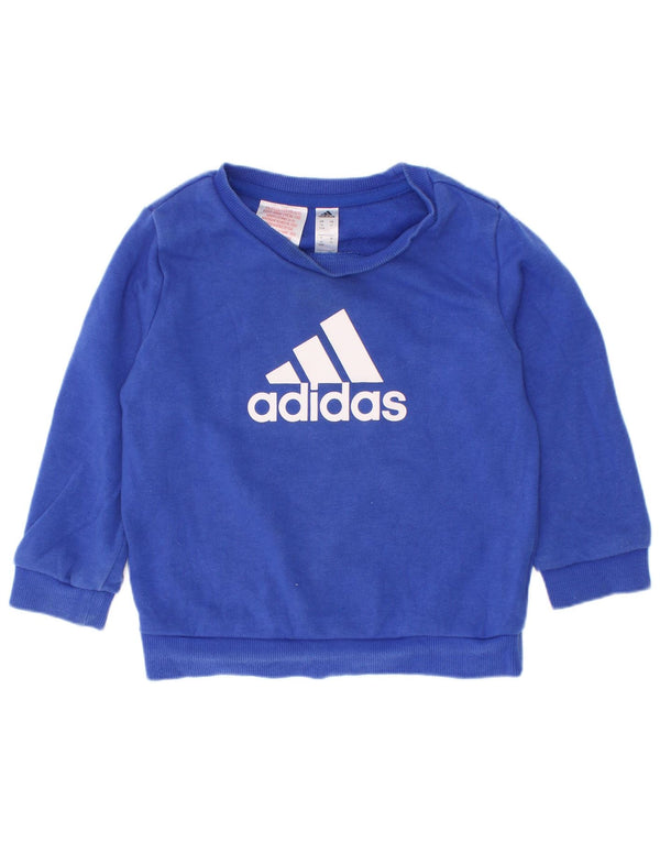 Adidas Baby Boys Graphic Sweatshirt Jumper 18-24 Months Blue Cotton