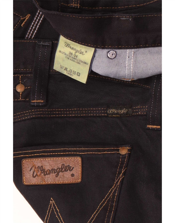 Wrangler Mens Casey Straight Jeans W36 L34 Black Cotton