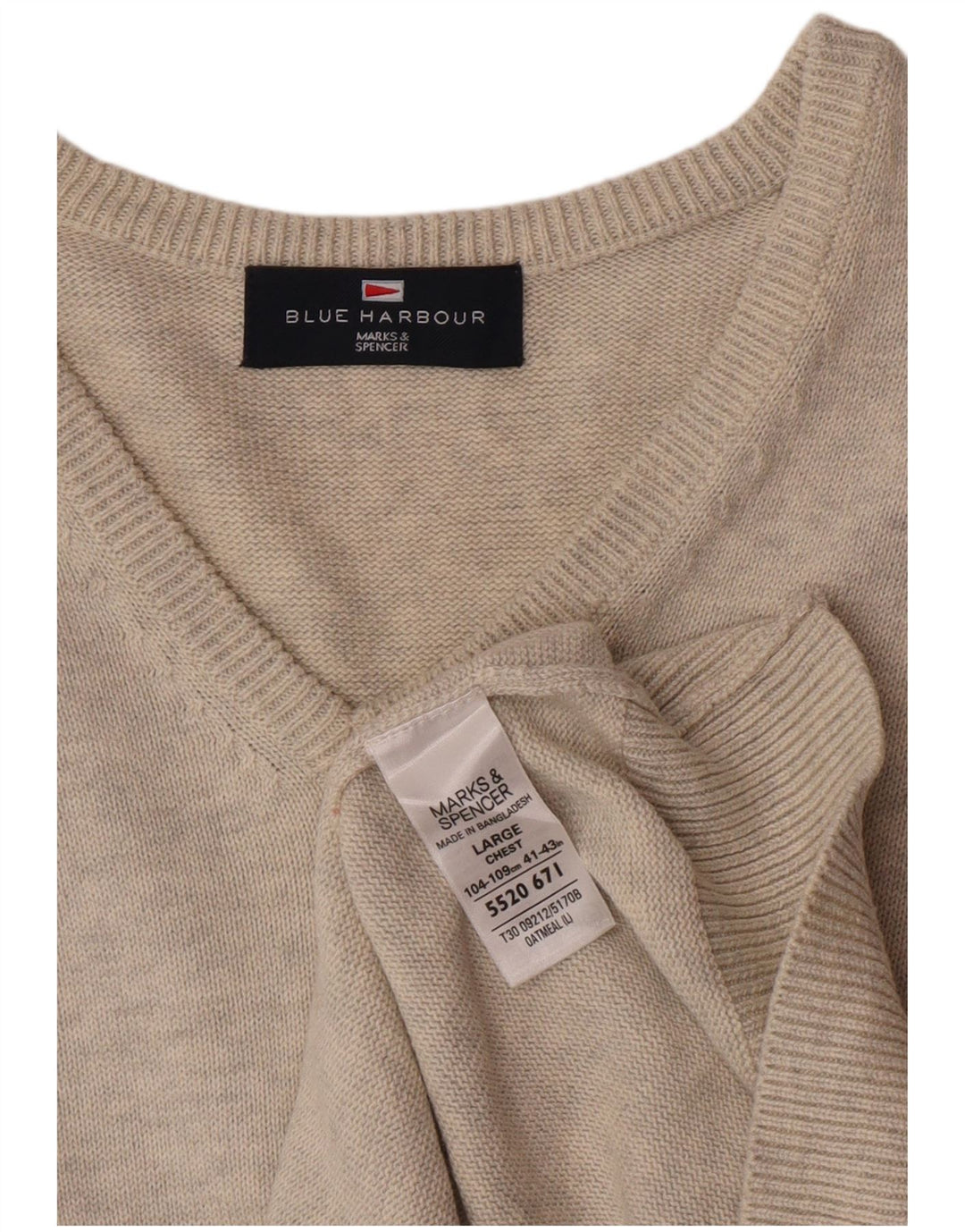 Marks & Spencer Mens Blue Harbour Vest Tank Top UK 41/43 Large Beige