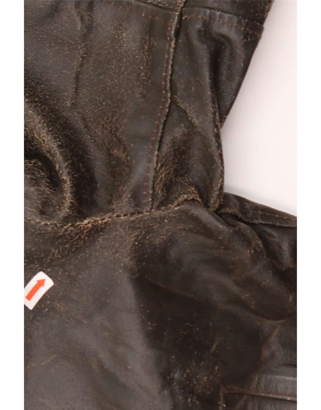 VINTAGE Womens 3/4 Sleeve Leather Jacket UK 14 Medium Brown Leather