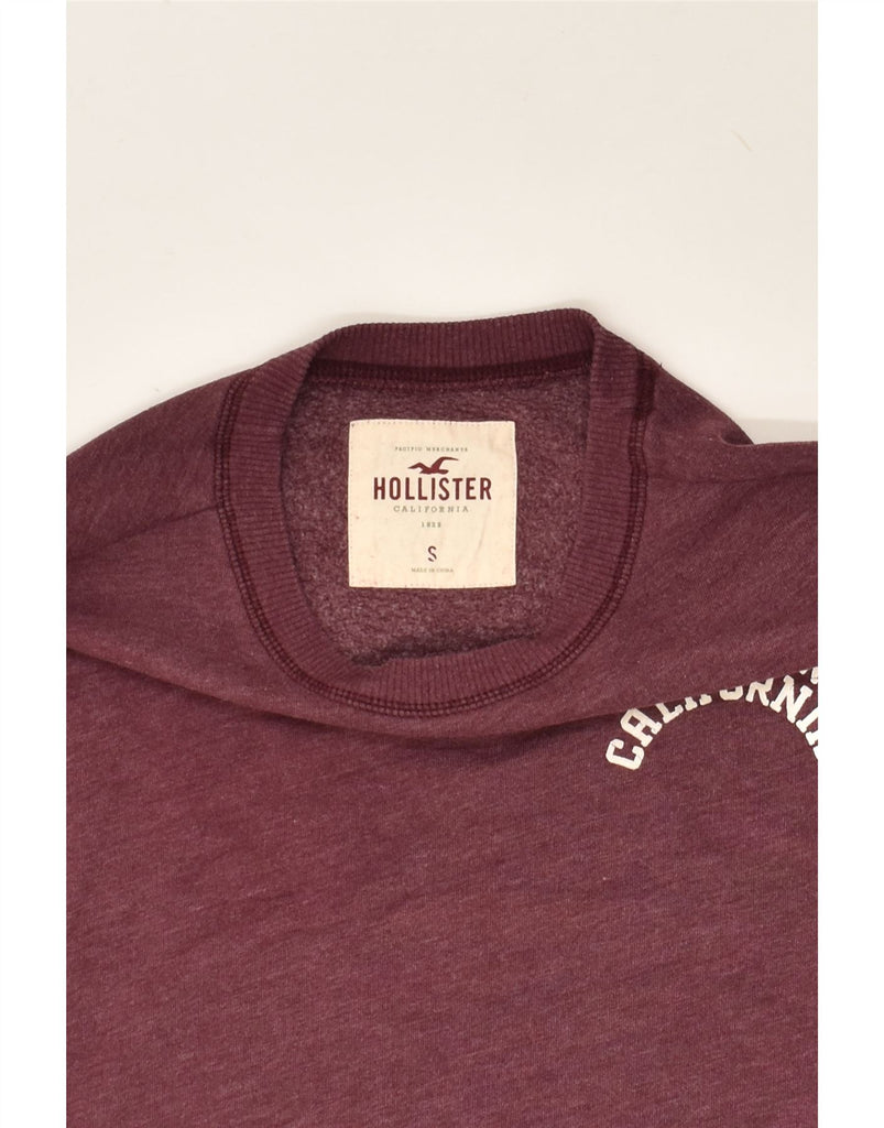 HOLLISTER Mens Graphic Sweatshirt Jumper Small Burgundy Cotton | Vintage Hollister | Thrift | Second-Hand Hollister | Used Clothing | Messina Hembry 