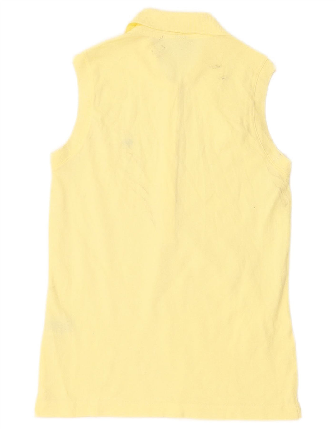 Lacoste Womens Sleeveless Polo Shirt Size 40 Medium Yellow Cotton