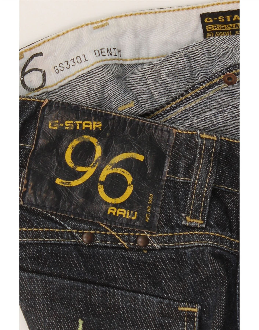 G-Star Womens 3301 Graphic Slim Jeans W30 L29 Blue