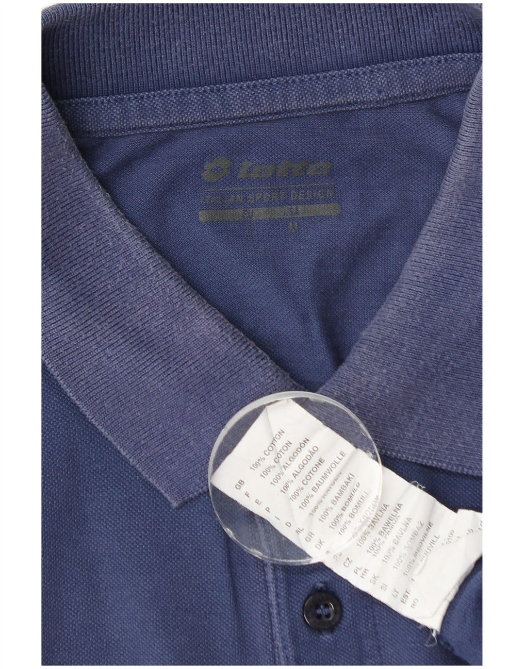 Lotto Mens Polo Shirt Large Blue Cotton