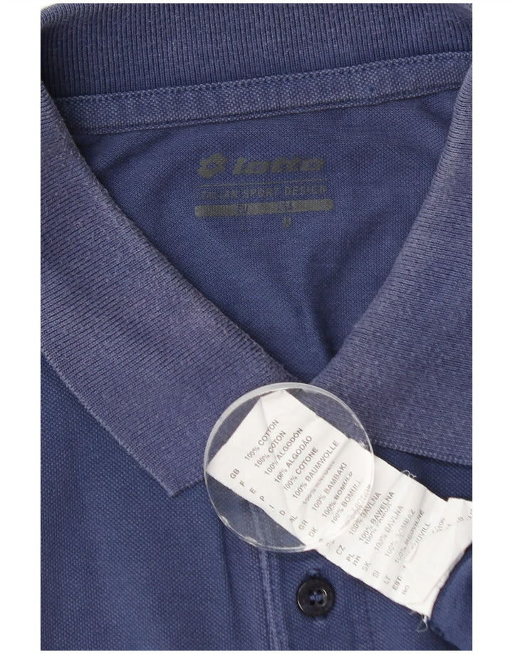 Lotto Mens Polo Shirt Large Blue Cotton