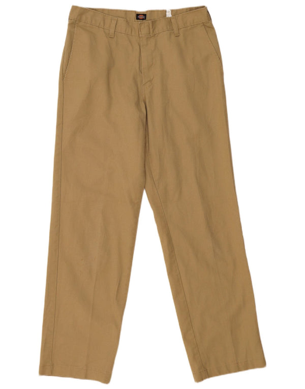 DICKIES Mens Straight Chino Trousers W32 L32 Beige Polyester