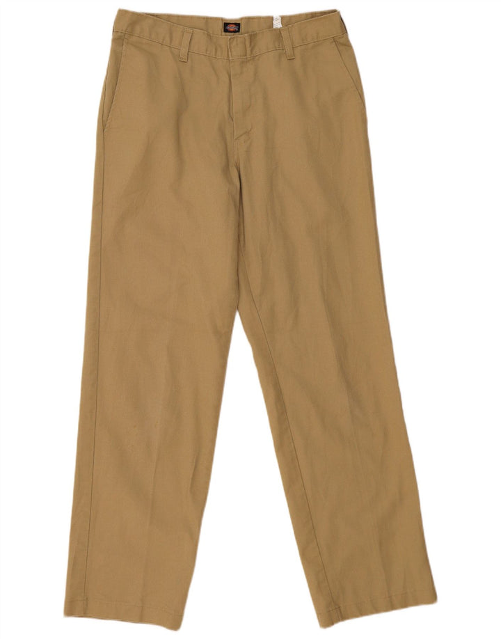 DICKIES Mens Straight Chino Trousers W32 L32 Beige Polyester