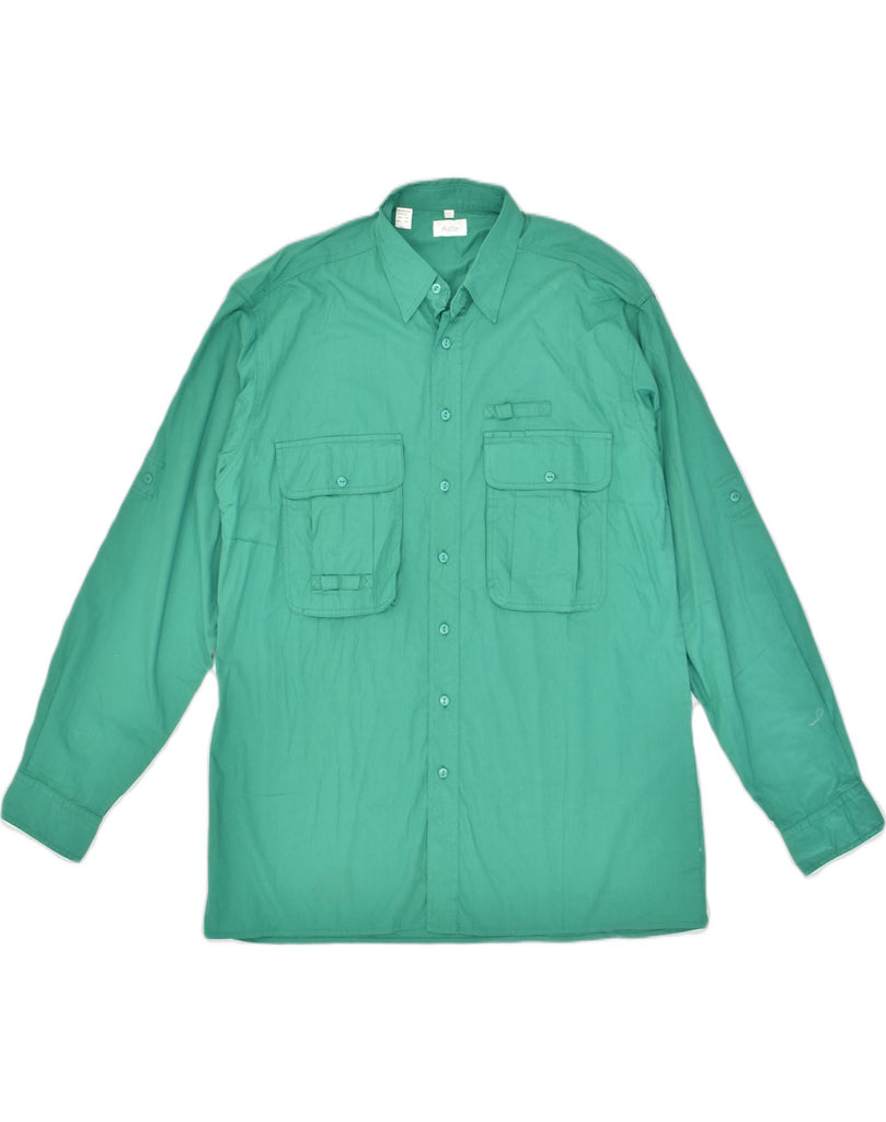 ASTOR Mens Shirt Medium Green Cotton | Vintage Astor | Thrift | Second-Hand Astor | Used Clothing | Messina Hembry 