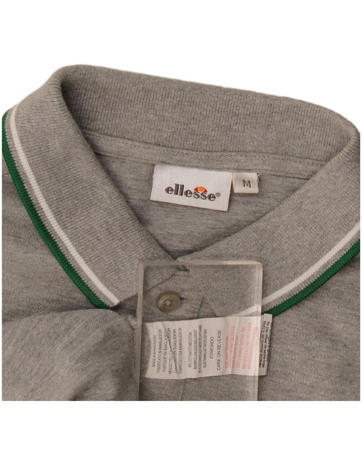 Ellesse Womens Polo Shirt Medium Grey Flecked Cotton