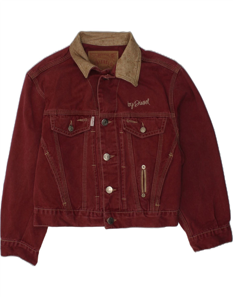 DIESEL Boys Denim Jacket 7-8 Years Maroon Cotton | Vintage Diesel | Thrift | Second-Hand Diesel | Used Clothing | Messina Hembry 