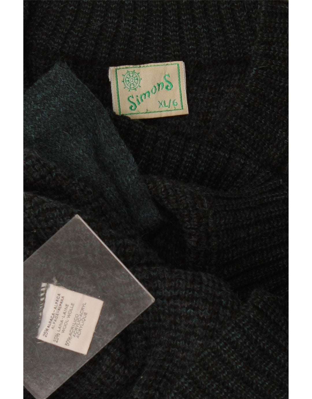 VINTAGE Mens Cardigan Sweater XL Grey Acrylic