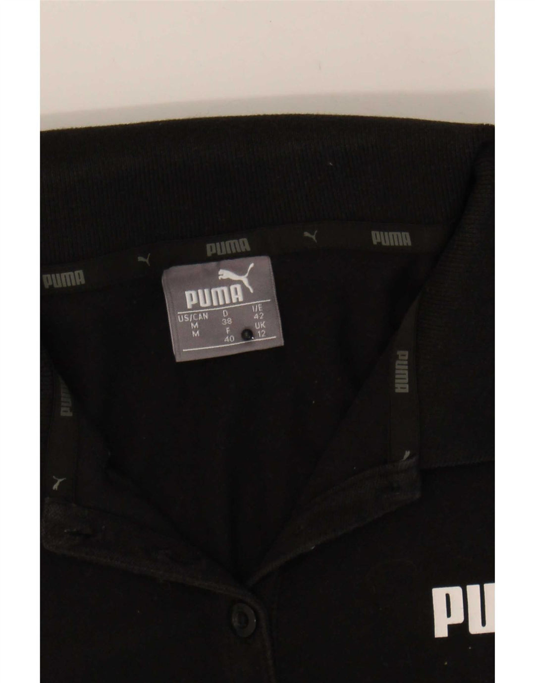 Puma Womens Polo Shirt UK 12 Medium Black