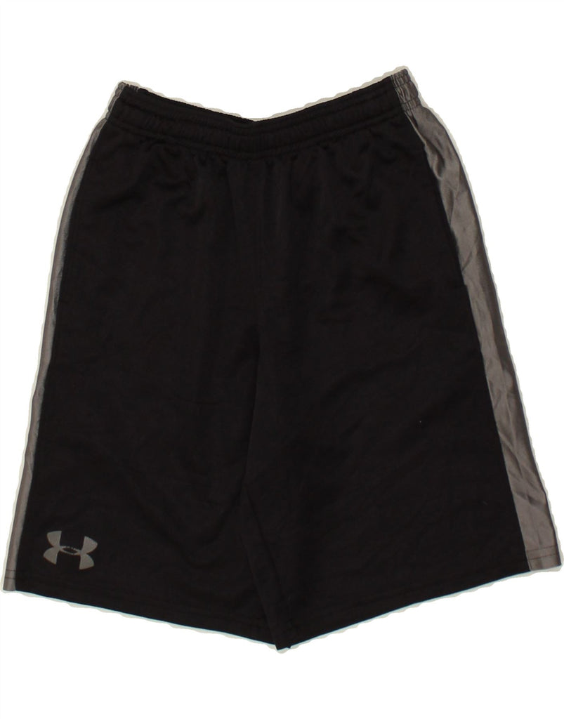 UNDER ARMOUR Boys Graphic Sport Shorts 9-10 Years Medium Black Colourblock | Vintage Under Armour | Thrift | Second-Hand Under Armour | Used Clothing | Messina Hembry 