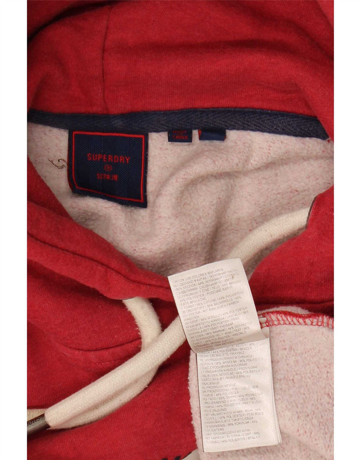 Superdry Mens Graphic Hoodie Jumper Medium Red Cotton