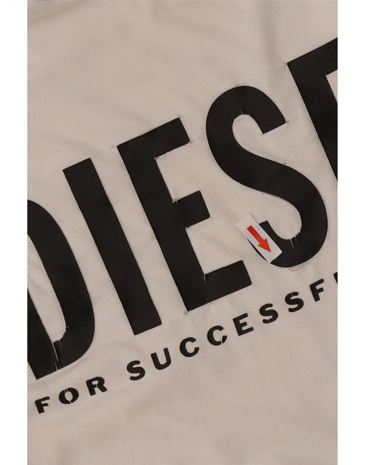 Diesel Mens Graphic T-Shirt Top Large Off White