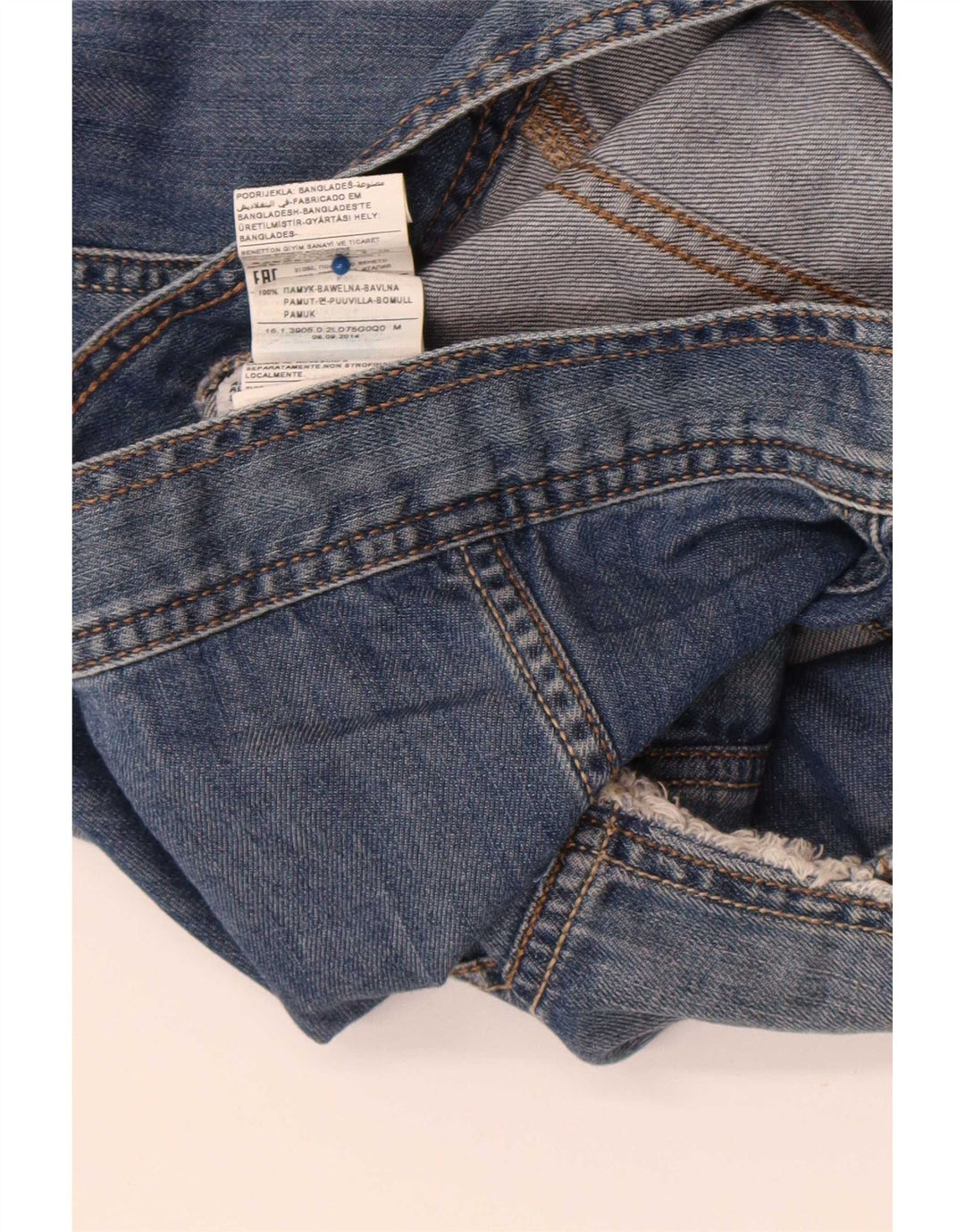 Benetton Girls Denim Gilet 7-8 Years Medium Blue Cotton