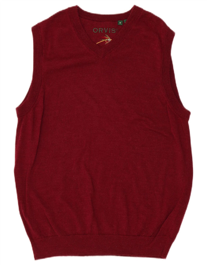 Orvis Mens Vest Tank Top Medium Burgundy Merino Wool