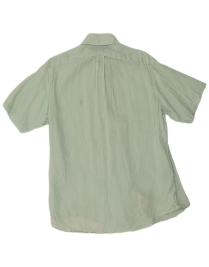 Ralph Lauren Mens Short Sleeve Shirt Medium Green Linen