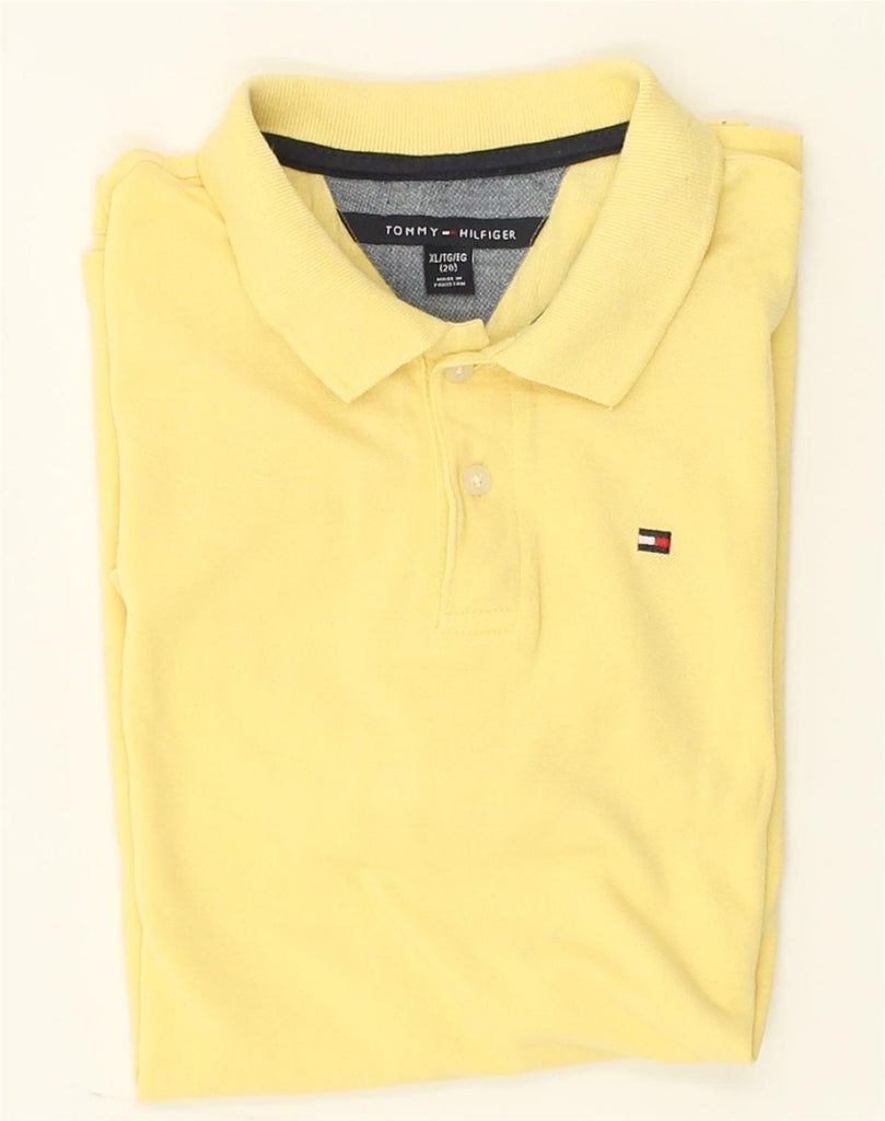 TOMMY HILFIGER Boys Polo Shirt 15-16 Years XL  Yellow Cotton | Vintage Tommy Hilfiger | Thrift | Second-Hand Tommy Hilfiger | Used Clothing | Messina Hembry 