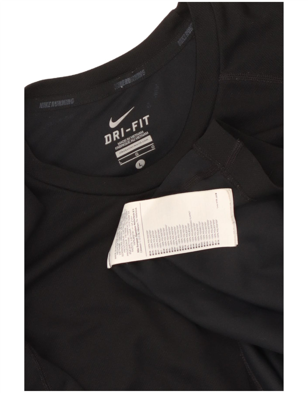 Nike Mens Dri Fit Graphic T-Shirt Top Large Black Polyester
