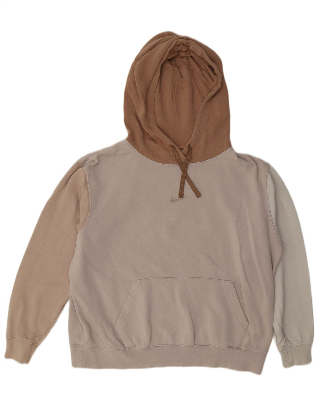 Nike Womens Oversized Hoodie Jumper UK 14 Medium Multicoloured Colourblock