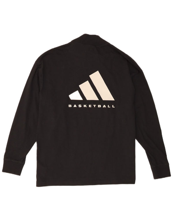Adidas Mens Loose Fit Graphic Top Long Sleeve Small Black Cotton