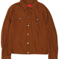 Guess Mens Bomber Jacket UK 38 Medium Brown Cotton