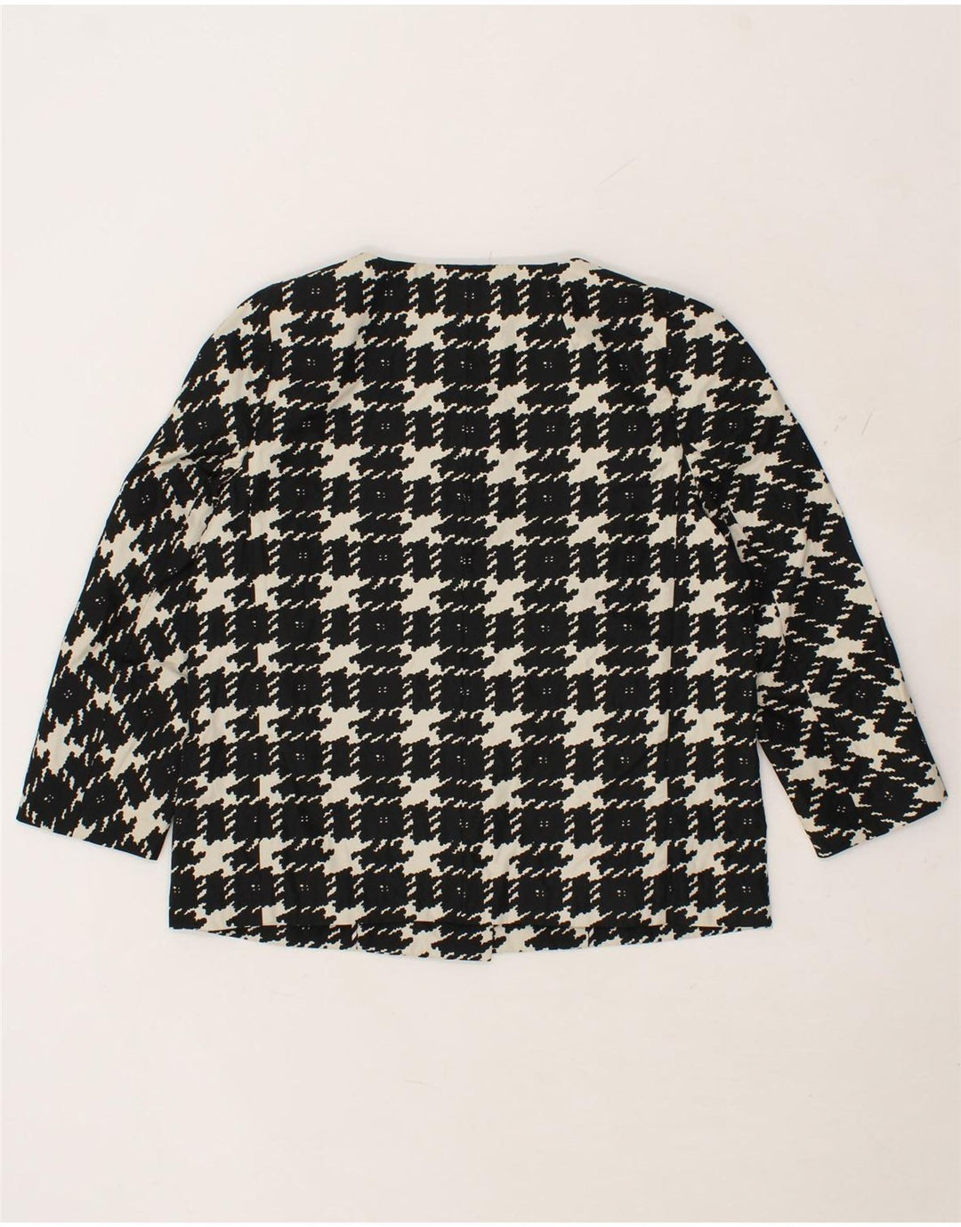 MAX MARA Womens Blazer Jacket UK 12 Medium Black Check Polyester