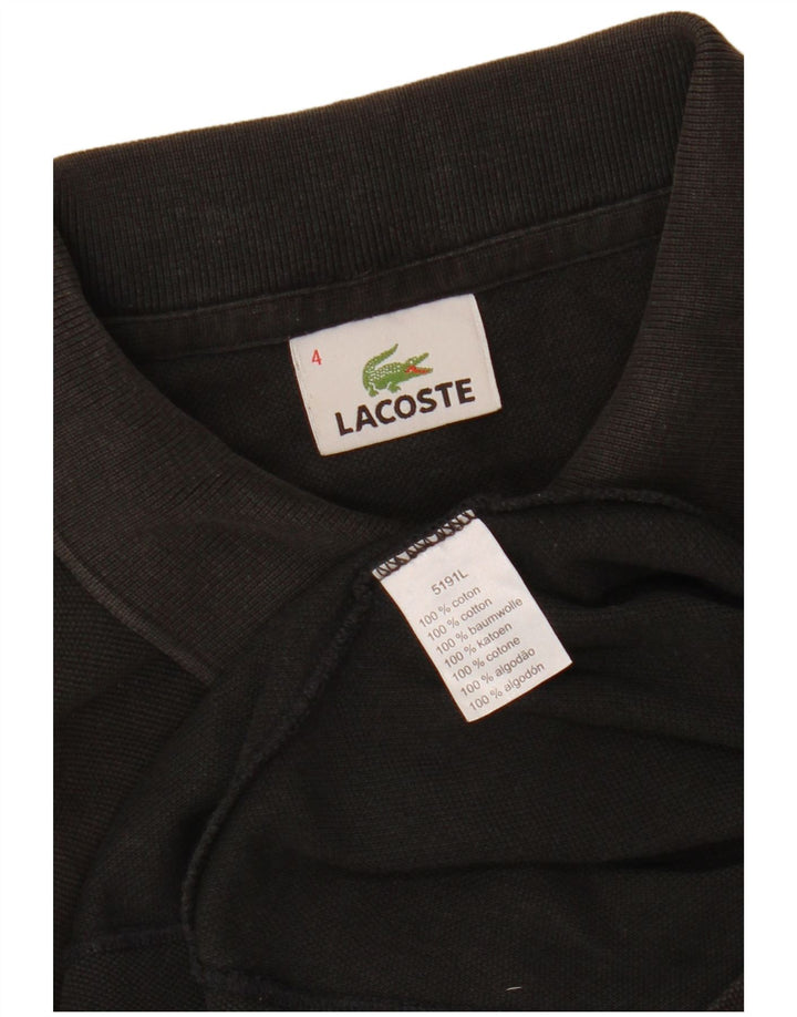 Lacoste Mens Polo Shirt Size 4 Medium Black Cotton