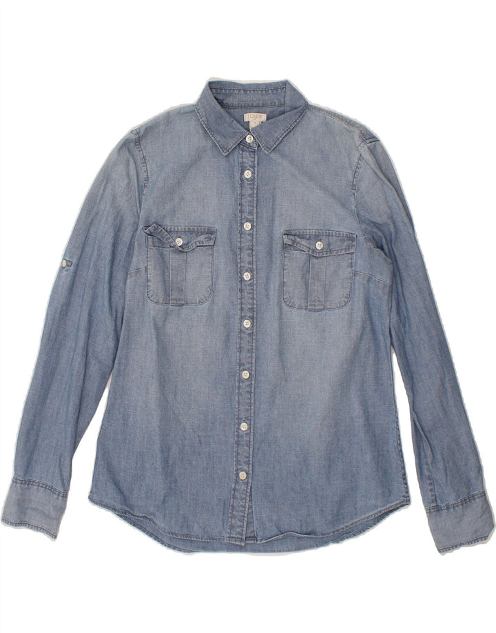 J. CREW Womens Shirt UK 10 Small Blue Cotton Vintage J. Crew and Second-Hand J. Crew from Messina Hembry 
