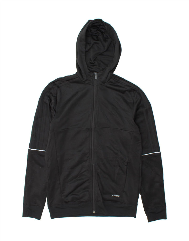 ADIDAS Mens Aeroready Zip Hoodie Sweater Small Black Polyester Vintage Adidas and Second-Hand Adidas from Messina Hembry 