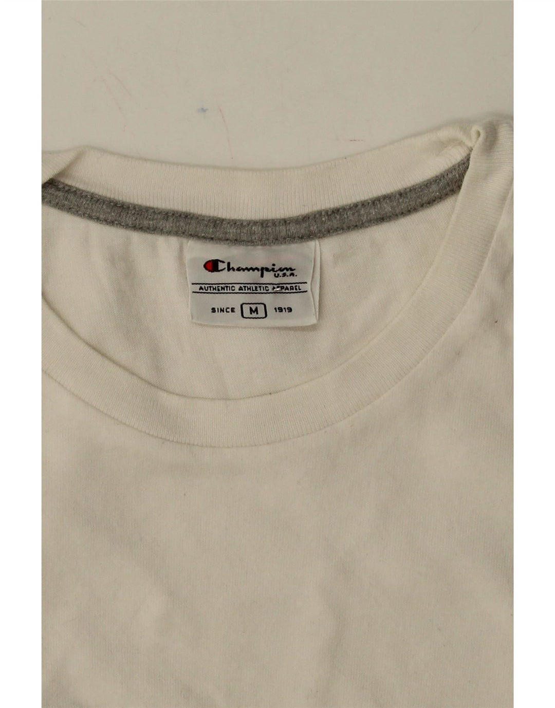CHAMPION Womens Graphic Vest Top UK 12 Medium Off White Cotton Vintage Champion and Second-Hand Champion from Messina Hembry 