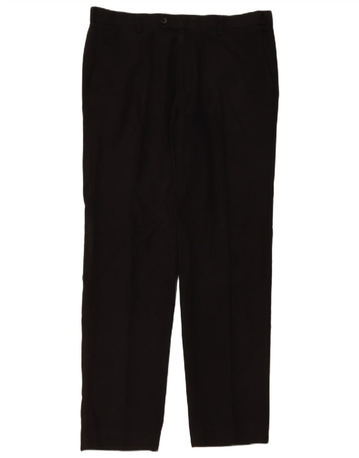 Marks & Spencer Mens Tailored Fit Suit Trousers W36 L33 Black Polyester