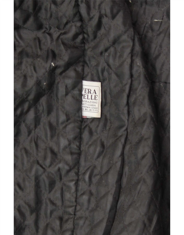 Vintage Mens Leather Jacket IT 48 Medium Black