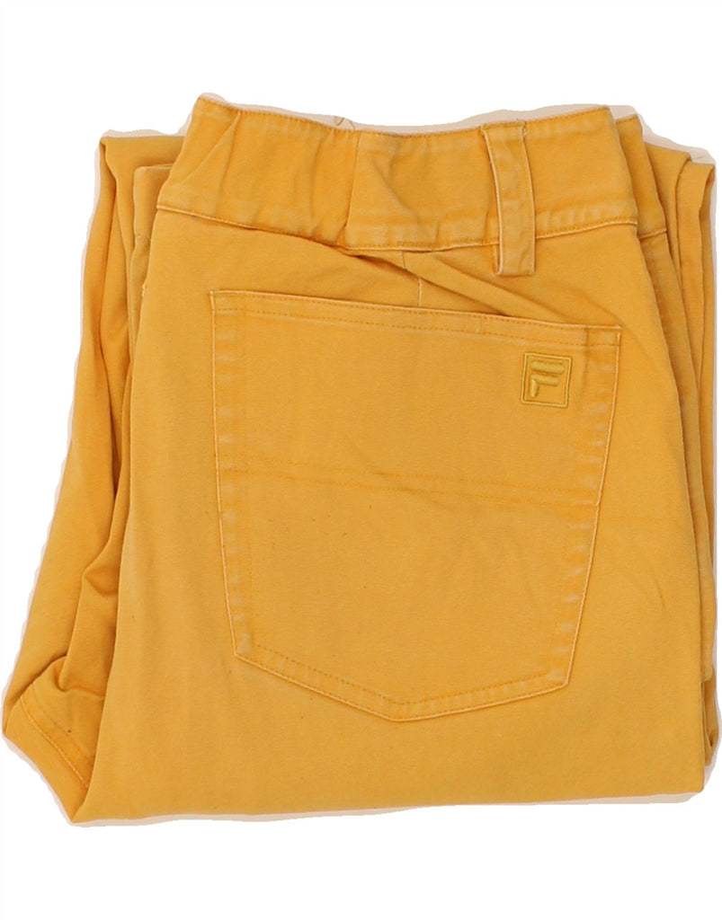 FILA Mens Straight Casual Trousers Medium W34 L30 Yellow Cotton Vintage Fila and Second-Hand Fila from Messina Hembry 